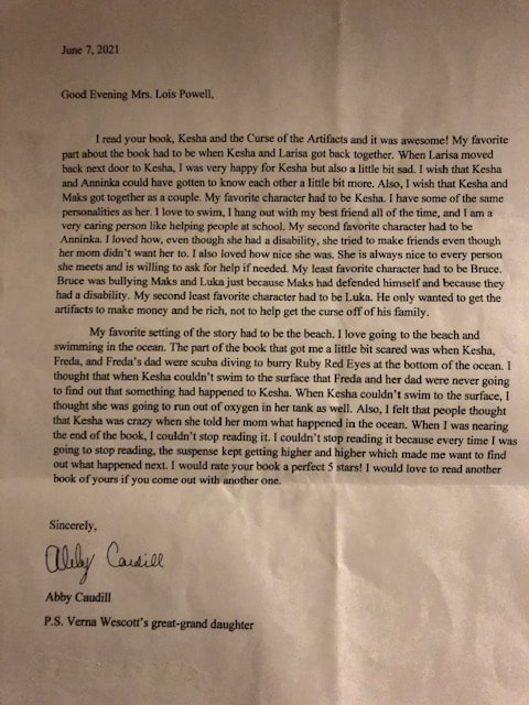 A fan letter from a tween